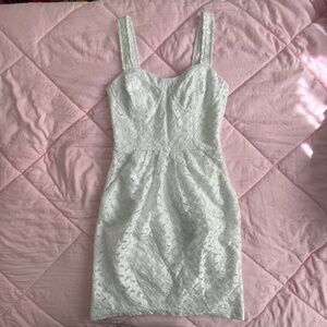 Y2K White Textured Mini Dress